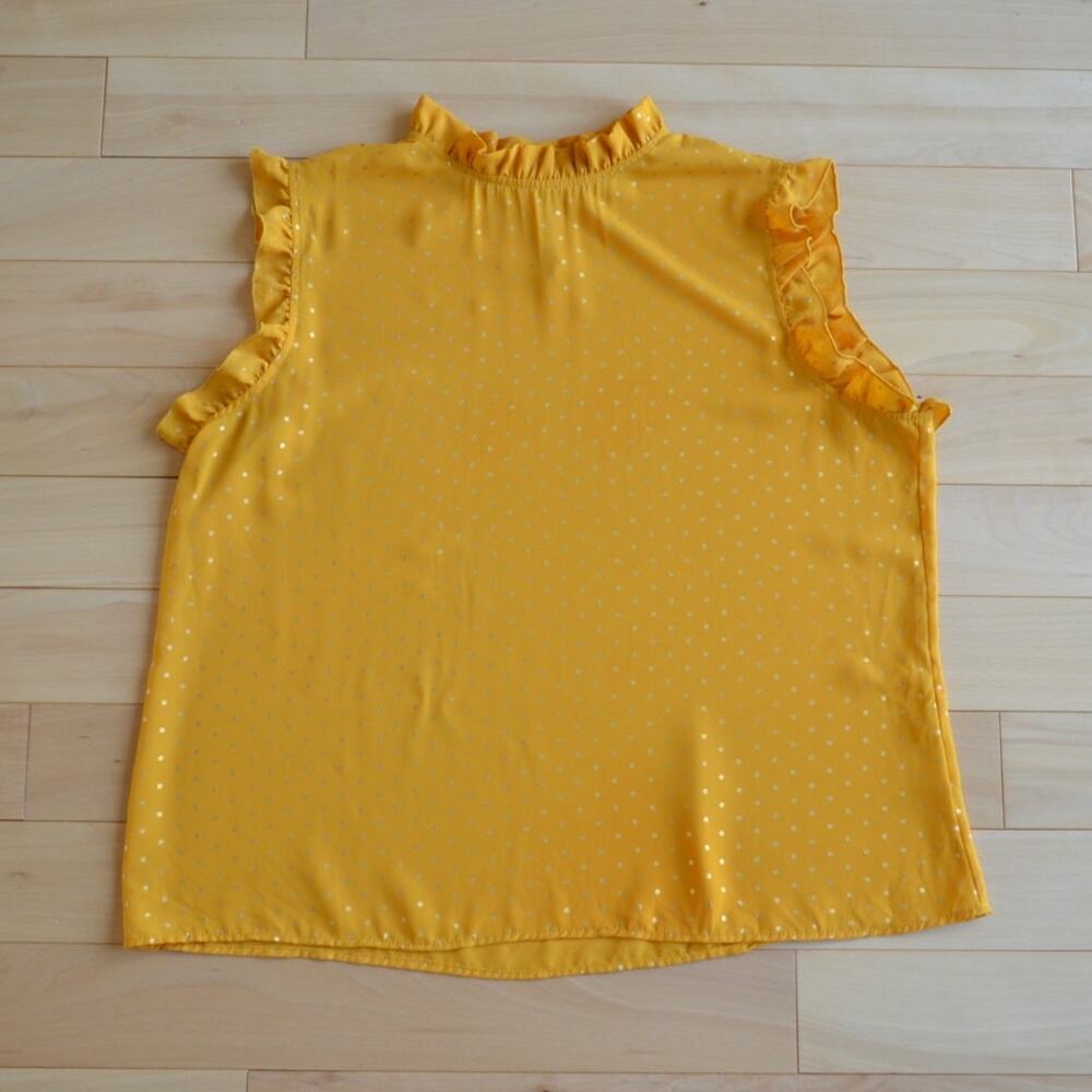 Shannon Ford New York Sleeveless Blouse Mustard Yellow Size XL Petite
